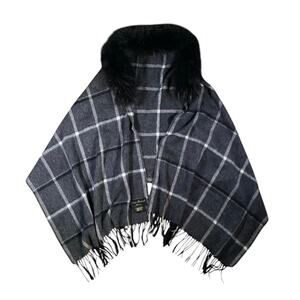 Linda Richards Luxury Fur Trim Scarf Wrap